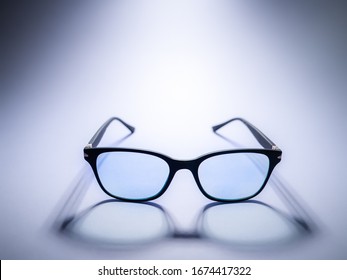 Blue Light Blocking Glasses. Black Frame Glasses For Filtering Blue Light From The Computer. Prevent Computer Vision Syndrome. Eye Protection