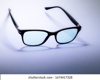 Blue Light Blocking Glasses. Black Frame Glasses For Filtering Blue Light From The Computer. Prevent Computer Vision Syndrome. Eye Protection