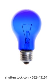 Blue Light Bulb Isolated On White Background