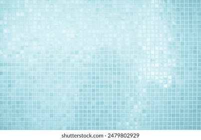 Blue light ceramic wall chequered and floor tiles mosaic background in bathroom, kitchen. Design pattern geometric with grid wallpaper texture decoration pool. Simple seamless abstract surface clean. - Powered by Shutterstock