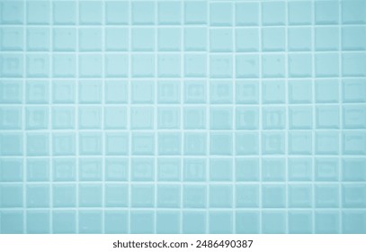 Blue light ceramic wall chequered and floor tiles mosaic background in bathroom, kitchen. Design pattern geometric with grid wallpaper texture decoration pool. Simple seamless abstract surface clean. - Powered by Shutterstock