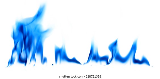 Blue Light Fire Flames On White Stock Photo (Edit Now) 218721358