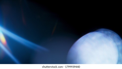 Blue Light Flare Prism Rainbow Light Flares Overlay On Black Background