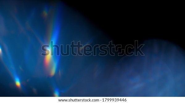 Blue Light Flare Prism Rainbow Light Flares\
Overlay on Black\
Background
