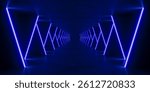 blue lighting with interior empty space, 3d rendering sci-fi concept