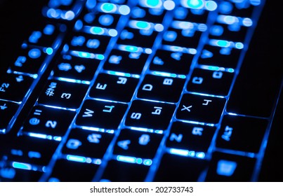 Abstract Blured Background Computer Keyboard Blue Stock Photo 604886348 ...