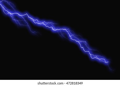 Vector Realistic Lightning Isolated On Black Stock Vector (Royalty Free ...