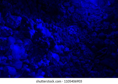 Blue Lights Inside A Rock Cave At Rock City, Tennessee.