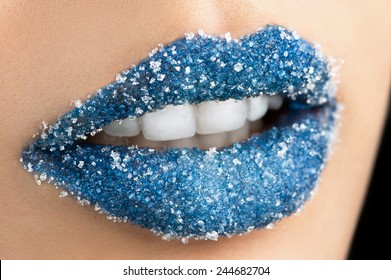 Blue Lips With Ice