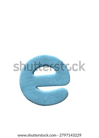 Blue lowercase E icon on white background, abstract modern typography design concept..