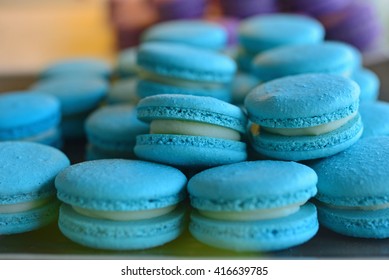 Blue Macarons (Selective Focus)