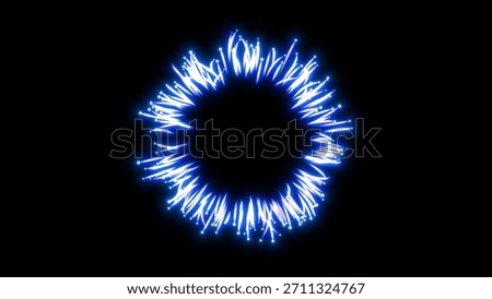 Blue Magic Particle Explosion – Black Background