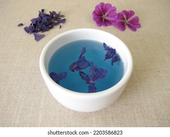 Blue Mallow Tea, Tea From Dried Mallow Flowers