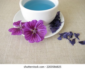 Blue Mallow Tea, Tea From Dried Mallow Flowers