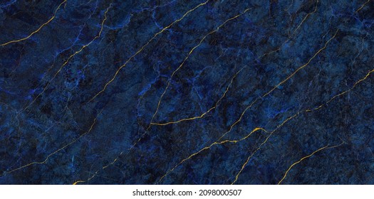 Blue marble stone background with golden veins. Emperador italian glossy granite marble slab stone. Polished limestone granite marble for ceramic digital wall tiles, flooring and kitchen tile.