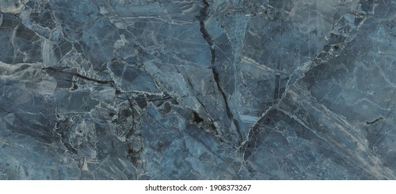 Blue Marble Texture Background, Italian Marbel With A Dynamic Pattern, Surface Rock Gray Stone With A Pattern Of Emperador Marbel, Close Up Of Abstract Texture With High Resolution.