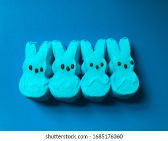 Blue Marshmallow Peeps Easter Candy.