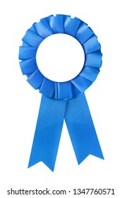 Blue medal and ribbon isolated against white background - Shutterstock ID 1347760571
