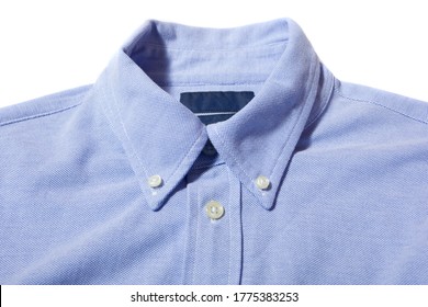 Blue Mens Shirt With Button Down Collar