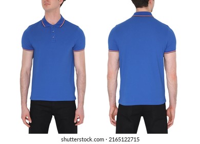 Blue men's t-shirts mockup. Design template.mockup