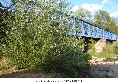 Blue Metal Bridge, Metal Structure With Rivets