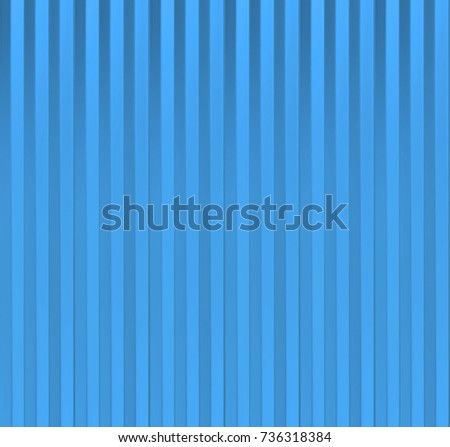 Blue metallic gate texture, vertical blue cargo container texture as background