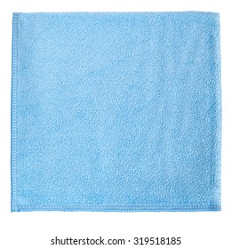 Blue Microfiber Cloth On A White Background