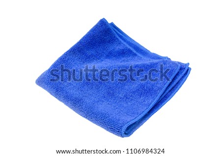 Blue Microfiber cloth on the white background.