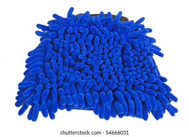 Blue Microfiber Duster As Hair Isolated On White