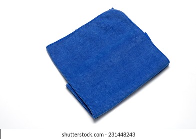 Blue Microfiber Towel On A White Background