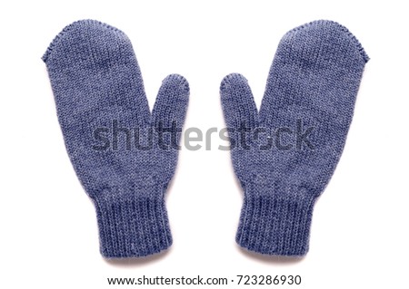 Blue mittens,isolated