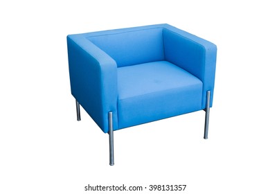 Blue Modern Chair Isolated On White Background