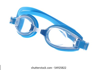 Blue Modern Swim Goggles With White Background