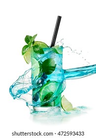 Blue Mojito Cocktail Splash