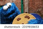 The blue monster loves chocolate chip cookies