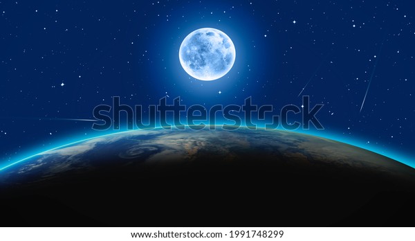 The blue Moon as seen\
from the surface of the planet Earth \