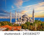 The Blue Mosque or Sultan Ahmet Mosque of Istanbul, evening view, Turkey