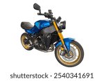 blue motorcycle isolated on a white background