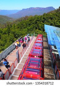 Blue Mountains National Park / Australia - 19th November 2018: World's steepest railway and view on the mountains - Shutterstock ID 1354318712