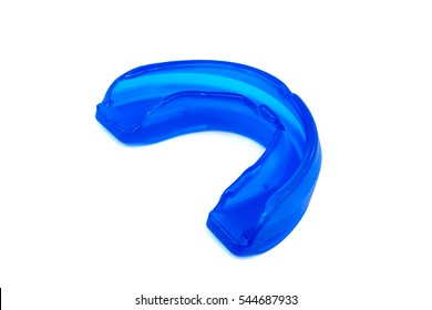 Blue Mouthguard Isolated On White Background.