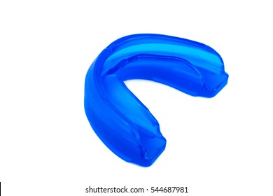 Blue Mouthguard Isolated On White Background.