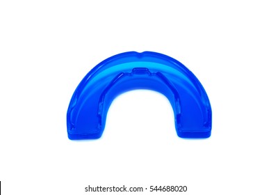 Blue Mouthguard Isolated On White Background.