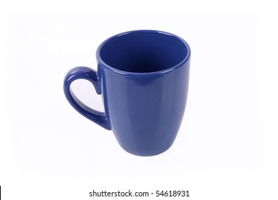 A Blue Mug Isolated On  White