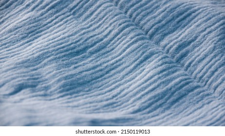 Blue Muslin Wrinkled Fabric Detail