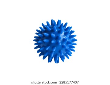 A blue myofascial ball isolated on a white background. Concept of physiotherapy or fitness. - Powered by Shutterstock