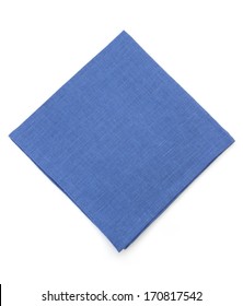 Blue Napkin Isolated On White Background