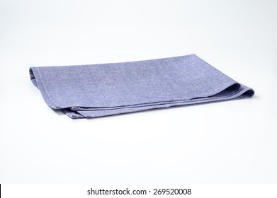 Blue Napkin On White Background