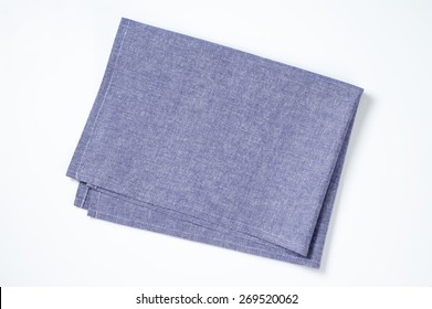 Blue Napkin On White Background