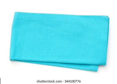 Blue Napkin On White Background Isolated