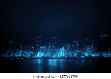 blue neon light city background - Shutterstock ID 2277661799